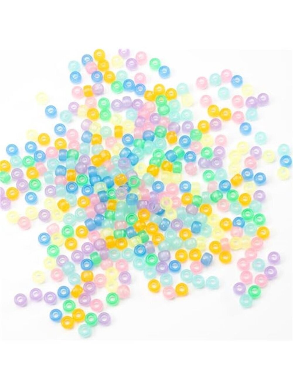 1000Pcs Glow in The Dark Pony Beads Bulk for Hair Kandi Bracelet Keychains - Picture 3 of 6